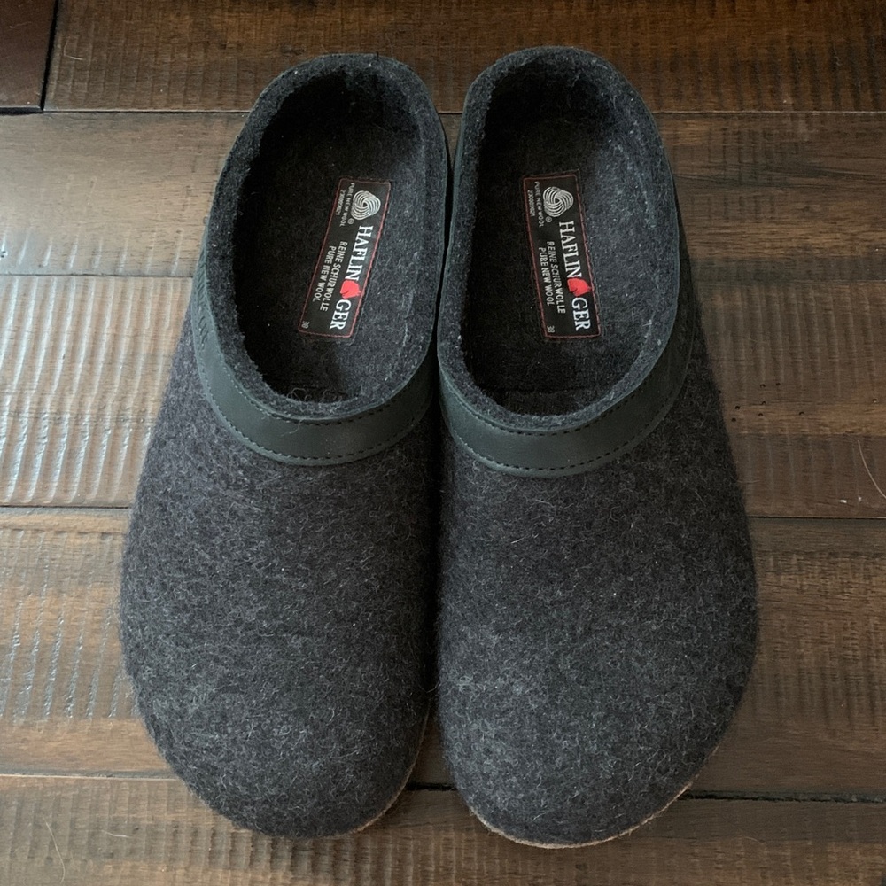 Haflinger Black Wool Mules